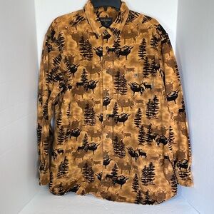 Woolrich gorgeous heavier long sleeve shirt “Dark Wheat Whitetail” men’s size L